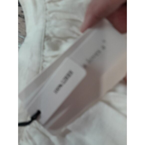 New Size XS 100% Linen Pleated Academia Preppy Coquette Mini Skater Skirt White - Picture 2 of 7